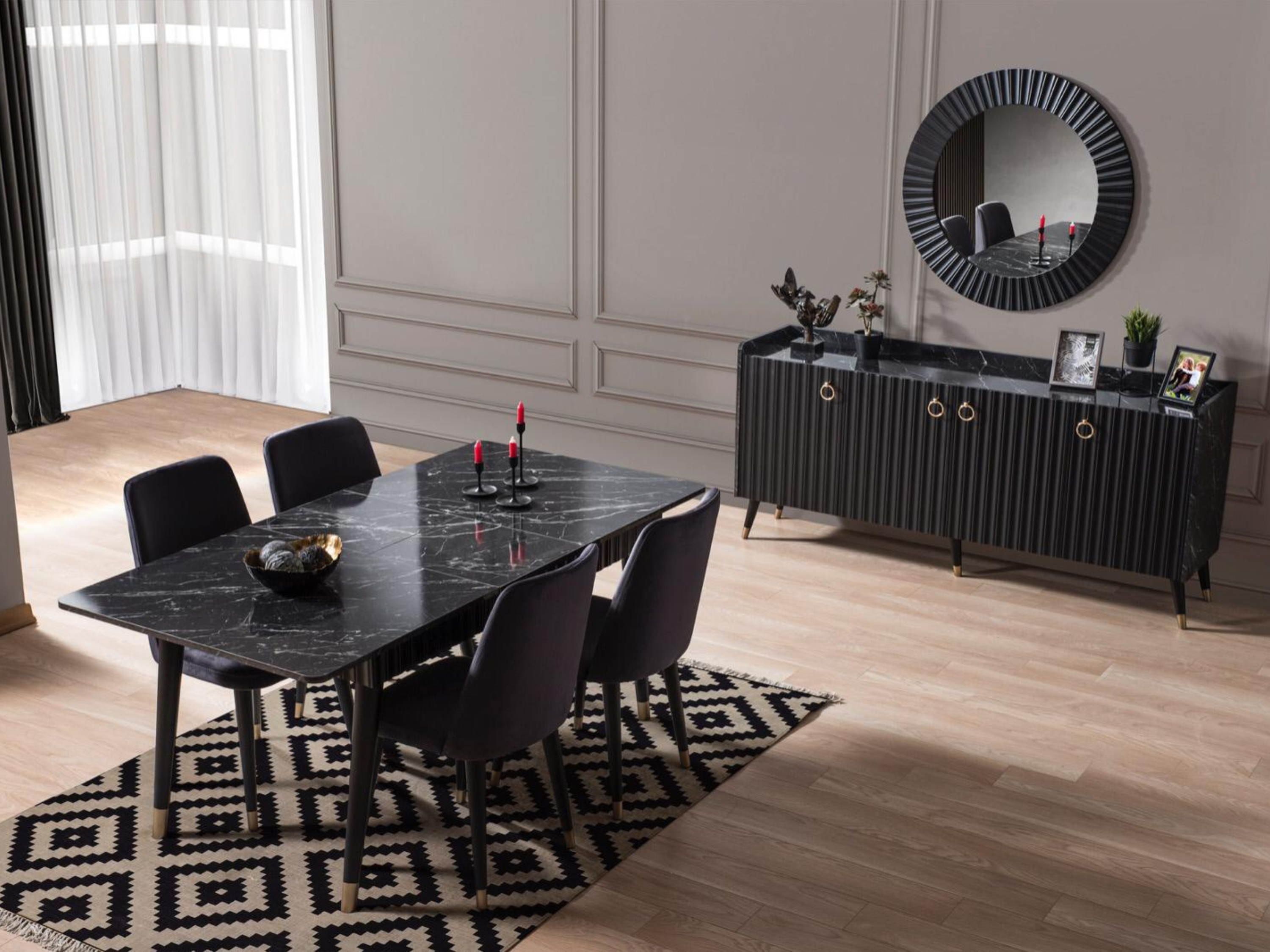 Zen Yemek Odası Takımı(Antrasit)